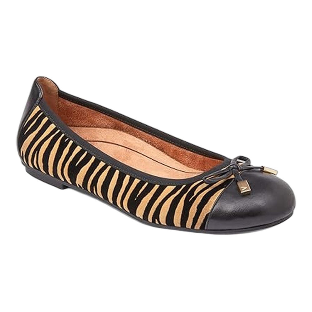 Vionic Ballet Flats Womens 7.5 Spark Minna Black Tiger, Excellent Condition